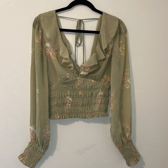 Free People Smocked So Nice Top NWOT - Picture 5 of 8